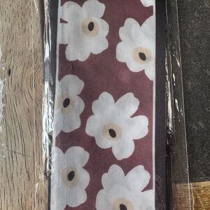 Floral Patterned bag scarf with White Flowers